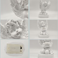 YASENN Resin Garden Angel Statue with Color Changing LED Battery Operated